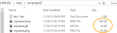 Copies in different formats (Win10)