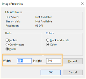Dialog: Image Properties (Win10)