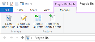 Ribbon: Recycle Bin (Win10)