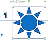 Sun enlarged to 1.5" width and length (Word 2010)