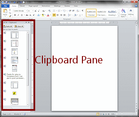 Task pane: Clipboard (Word 2010)