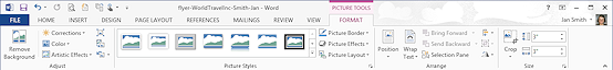 Ribbon: Picture Tools : Format (Word 2010)