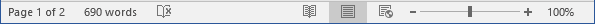 Status Bar (Word 2016)