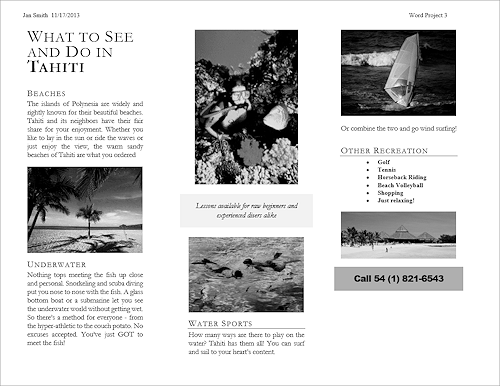 Brochure - page 2 - in gray scale