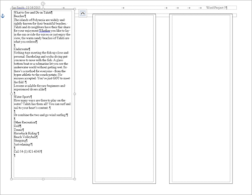 Brochure page 2 with text pasted