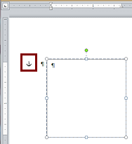 Text Box showing anchor (Word 2010)