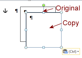 Text Box copied (Word 2010)