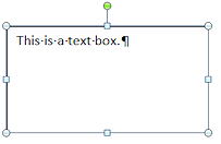 Text Box with solid border - whole box is selected (Word 2010)
