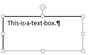 Text Box with solid border - whole box is selected (Word 2013)