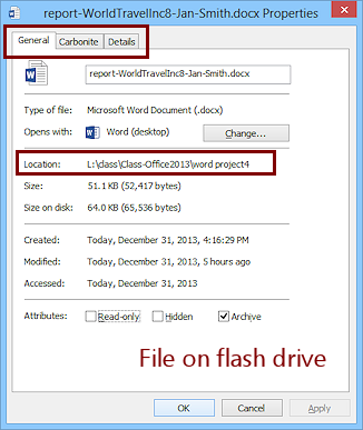 Dialog: Properties for report version9 (Win8)