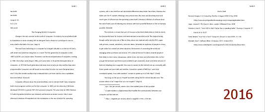 School Paper in MLA format (Word 2016)