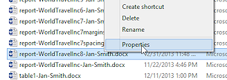 Right Click Menu:  Properties (Win8)