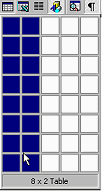 Button - Insert Table - palette at 2 x 8