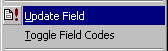 Menu - right click - Update fields