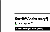 Report - Titles on page 2