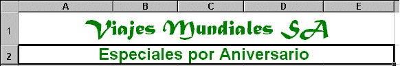 Todas títulos - combinar y centrar
