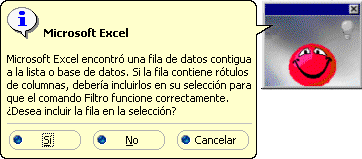 Mensaje: encontró una fila de datos contigua a lista o base de datos