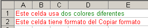 Celda: Dar formato con Copiar formato