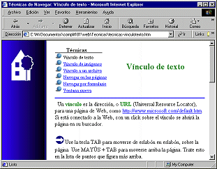 Text Link page