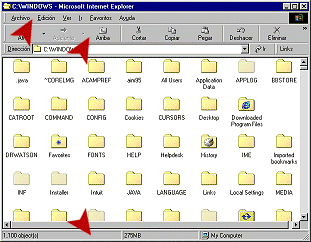 Internet Explorer with path to a folder in Address Bar