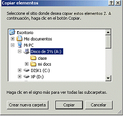 Diálogo: Copiar Items (WinXP)