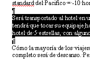 Texto: el párrafo en la ubicación nueva