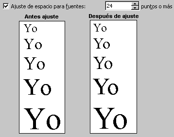 Vista previa: Kerning  = ajuste espacios para fuente