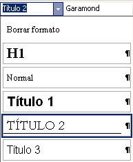 Lista de estilos - Título 2 - nuevo (2003)