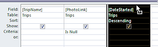 Query grid: Ready to drag column