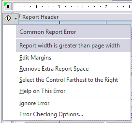 Smart Tag: Error = Report is wider than the paper