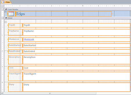 All controls selected while in Stacked Layout (Access 2010)