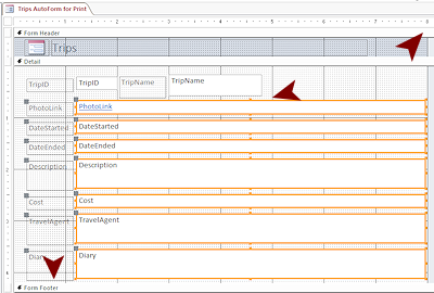Controls moved and form width = 8" (Access 2013)