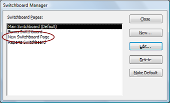 Switchboard Manager: new page listed