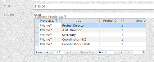 Form View: Subform shows errors still (Access 2010)