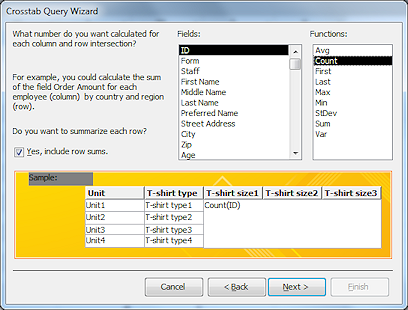 Dialog: Crosstab Wizard