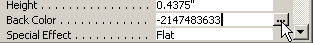 Dialog: Properties: Back Color with ellipsis button showing