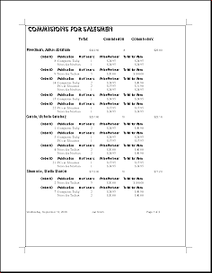 Exported report in RTF format, page 1