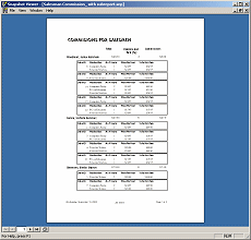 Exported report in Snapshot format, page 1