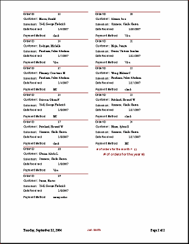 Print Preview: Orders by Month, page 2