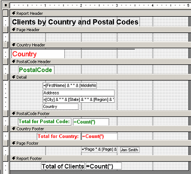 Report Design View