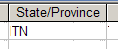 Field State/Province formatted as TN