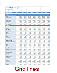 Grid lines show in print-out