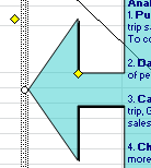Comment: Arrow shaft about 2 rows tall