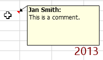 Default commen (Excel 2013)