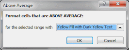 Dialog: Above Average - dark yellow on yellow