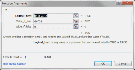 Dialog: Function Arguments - IF for Bonus cell
