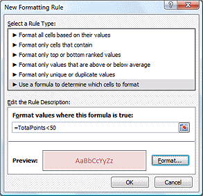 Dialog: New Formatting Rule
