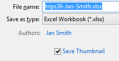 Dialog: Save As - check box to include a thumbnail of the document (Win8.1)