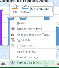 Right Click Menu: Format Data Series (Excel 2013)