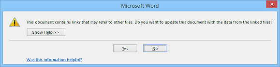 Message: This document contains links